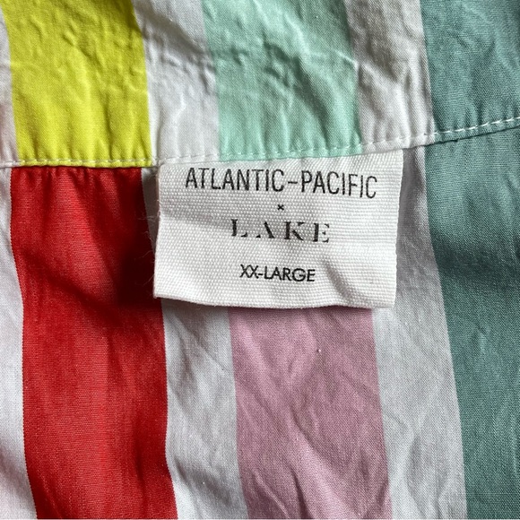 Atlantic Pacific Lake Bell Robe Sz XXL In Rainbow Stripe - Picture 6 of 10
